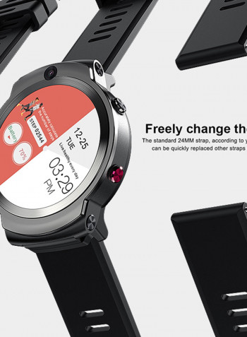 DM28 4G Wi-Fi GPS 1.6 Inch Screen Multi-Function Smartwatch For iOS/Android Phones Black