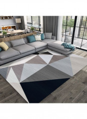 Nordic Style Simple Geometric Colorblock Pattern Cozy Rug multicolour 120*160(W*L)cmcm