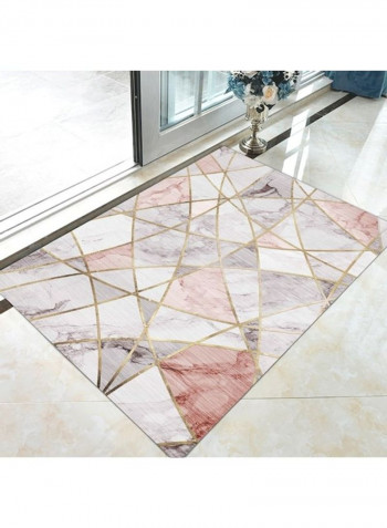 Modern Style Marble Print Non-Slip Supple Rectangular Rug Pink 120*160(W*L)cmcm