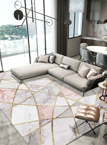 Modern Style Marble Print Non-Slip Supple Rectangular Rug Pink 120*160(W*L)cmcm