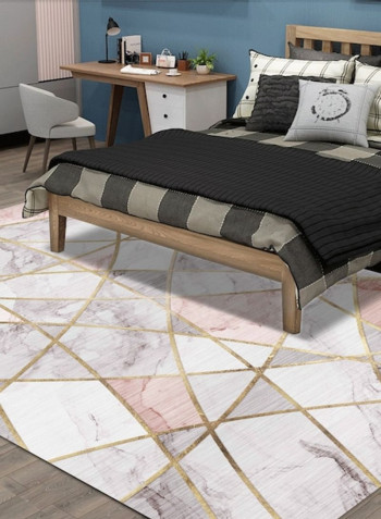 Modern Style Marble Print Non-Slip Supple Rectangular Rug Pink 120*160(W*L)cmcm