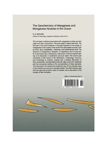 The Geochemistry Of Manganese And Manganese Nodules In The Ocean Paperback