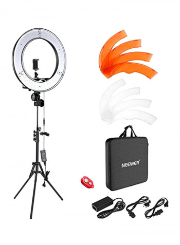 Dimmable LED Ring Light Kit 18inch Black