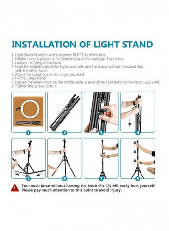 Dimmable LED Ring Light Kit 18inch Black