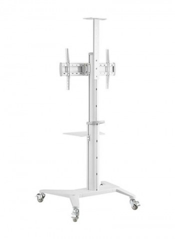 Ultra Modern Aluminum Tv Cart  White
