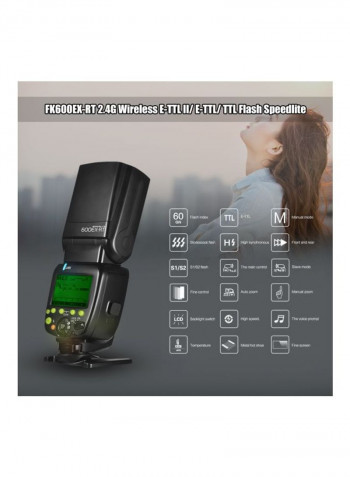 Wireless Radio Master Slave Speedlite Camera Flash For Canon EOS Cameras Black