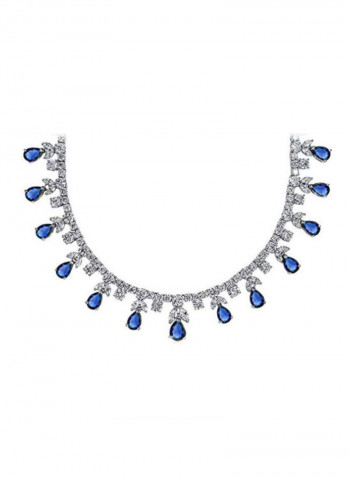 Brass Cubic Zirconia Studded Necklace