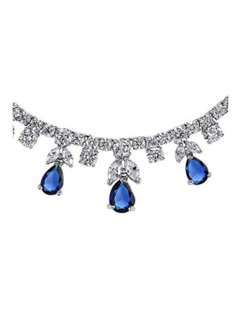 Brass Cubic Zirconia Studded Necklace