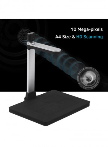 Portable High Definition Document Scanner 43.5x8.5x36cm Silver/Black