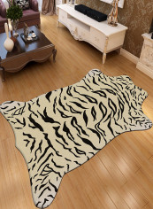 Animal Skin Printed Floor Mat Beige/Black 120x160centimeter