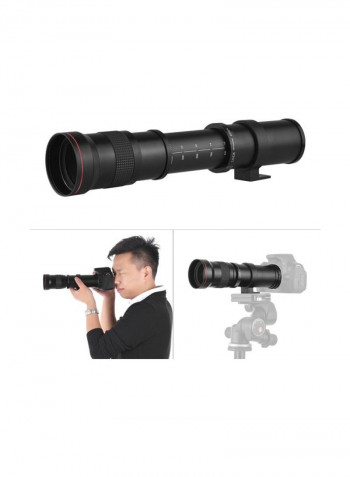 420-800mm Telephoto Lens With AF Mount Adapter Ring For Nikon DSLR Camera Black