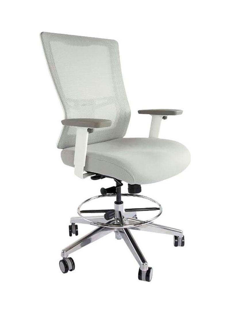 High Back Ergonomic Mesh Office Chair With Draft Kit White 65x95x55cm