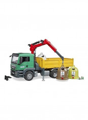 Truck With 3 Glass Recycling Containers And Bottles