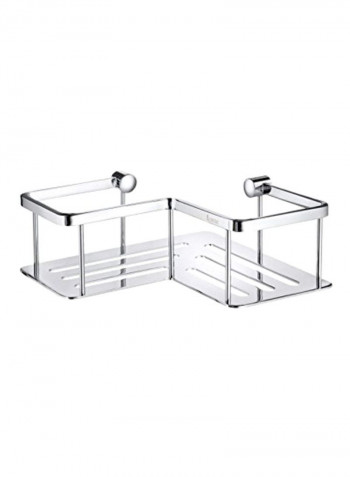Corner Soap Basket Silver 7.88x4.5x4.5inch