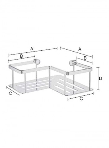 Corner Soap Basket Silver 7.88x4.5x4.5inch