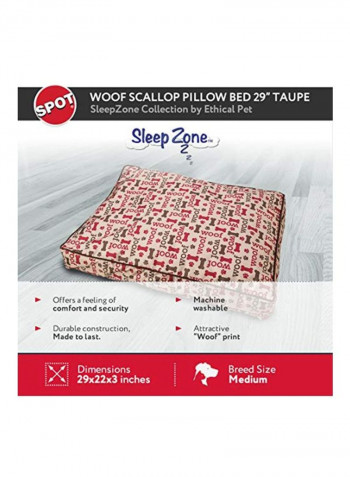 Sleep Zone Dog Pillow/Bed Taupe