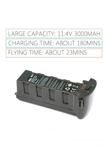 Pack Of 2 Spare Intelligent Modularized Lipo Battery For Hubsan Zino Pro GPS Drone 13x5.5x4.5centimeter