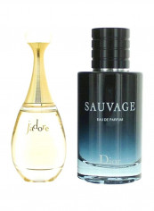 Sauvage And  J'adore Gift Set EDP 1x 100, EDP 1x100ml
