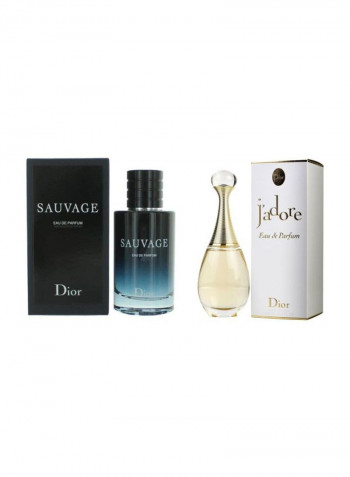 Sauvage And  J'adore Gift Set EDP 1x 100, EDP 1x100ml