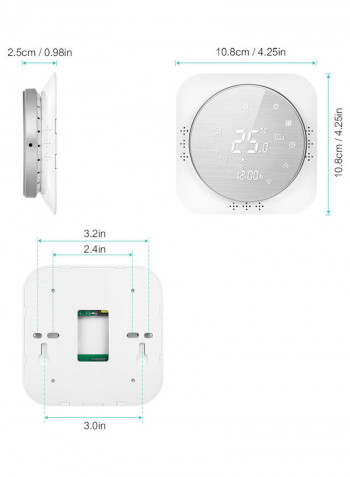 Wi-Fi Smart Thermostat White 10.8x10.8cm