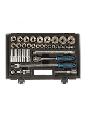 35 Pcs 1/2" Dr. Socket Set Silver/Blue/Black