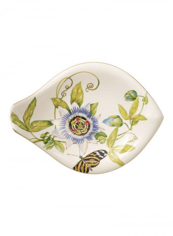 Amazonia Leaf Shaped Bowl White/Green/Blue 26x20centimeter