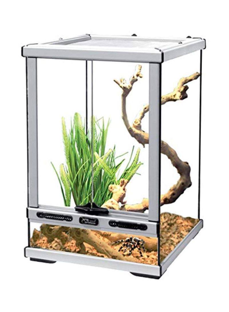 Glass Terrarium For Reptiles Clear/Brown/Green
