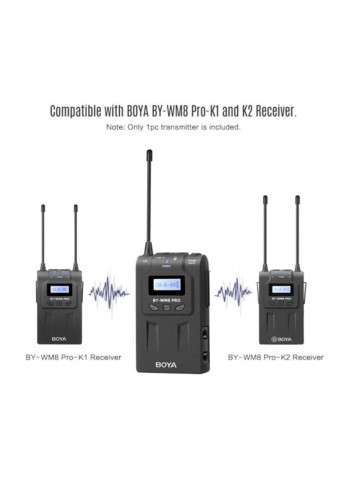 Transmitter With LCD Screen Display For WM8 Pro-K1/BY-WM8 Pro-K2 Wireless Microphone System BY-WM8 Pro-K2 Black