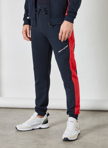 Colourblock Terry Sweatpants Navy