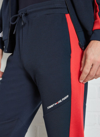 Colourblock Terry Sweatpants Navy