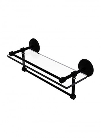 Gallery Towel Bar Glass Shelf Black/Clear 16inch