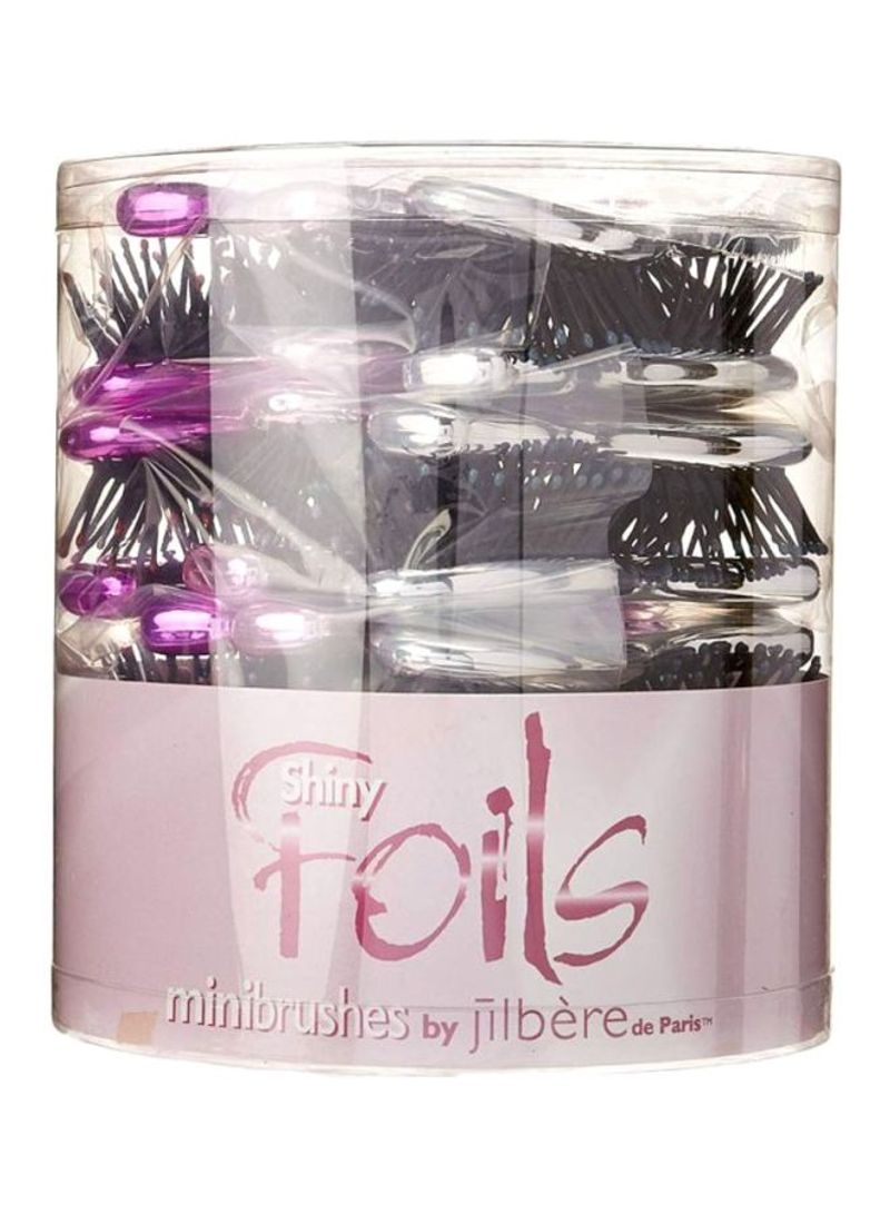 24-Piece Mini Foils Brush Bucket Silver/Pink/Purple 2inch