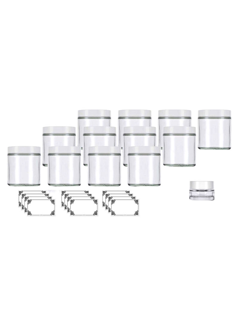 25-Piece Straight Sided Jar And Label Set Clear/White