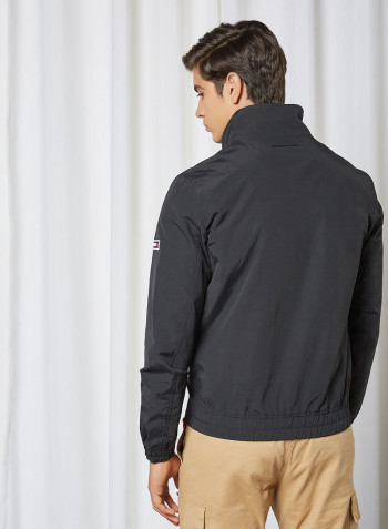 Essential Zip-Thru Bomber Jacket Black