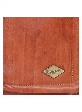 Leather Stitch Detailed Messenger Bag Brown