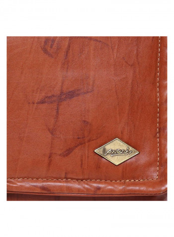 Leather Stitch Detailed Messenger Bag Brown
