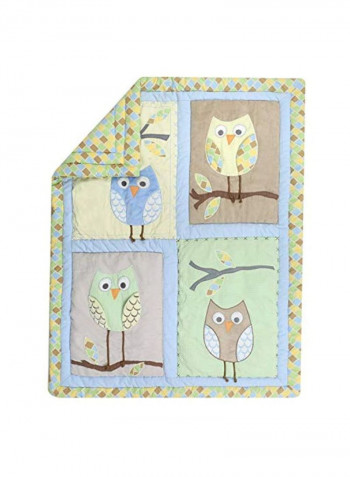 4-Piece Owl Themed Crib Bedding Set