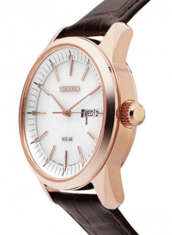 Men's Leather Analog Wrist Watch SNE530P1