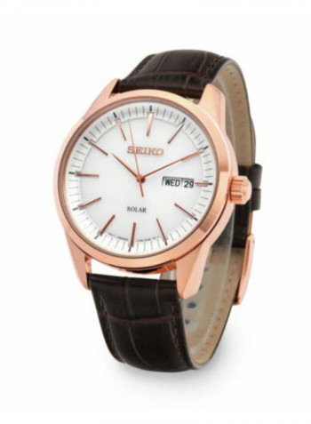 Men's Leather Analog Wrist Watch SNE530P1