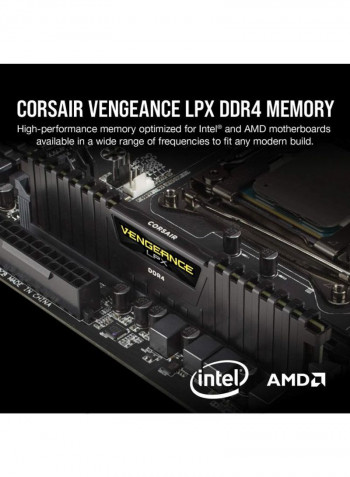 2-Piece Vengeance LPX DDR4 RAM 8GB Black/Gold