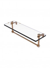 Vanity Integrated Towel Bar Glass Shelf Gold/Clear 16inch