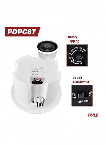 2-Way In-Ceiling Enclosed Speaker System With Transformer B0013CG7RE White/Grey