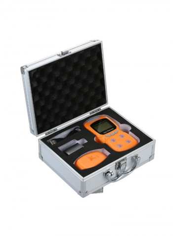 4-In-1 CO Monitor Digital Handheld Carbon Monoxide Detector Hydrogen Sulfide Gas Tester Orange 23centimeter