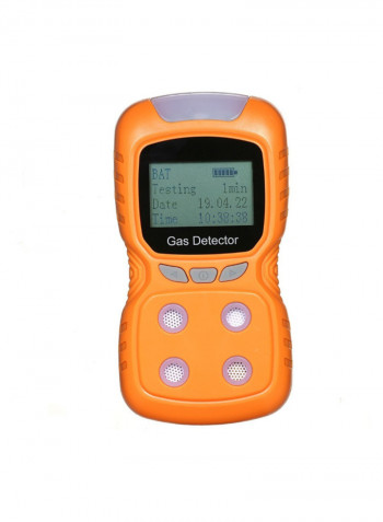 4-In-1 CO Monitor Digital Handheld Carbon Monoxide Detector Hydrogen Sulfide Gas Tester Orange 23centimeter