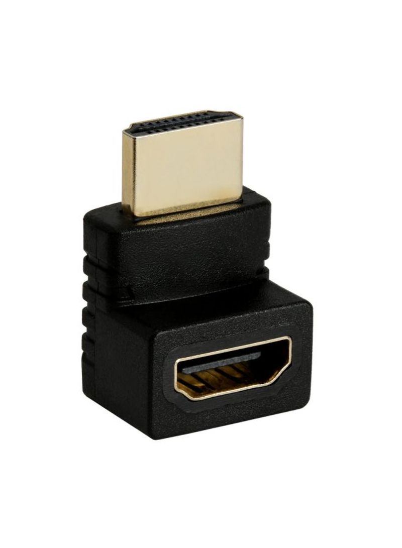 270 Degree HDMI Male To Female Adapter Connector Black