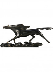 Horse Figure Statue Home Decor Black 29 x 7 x 13cm