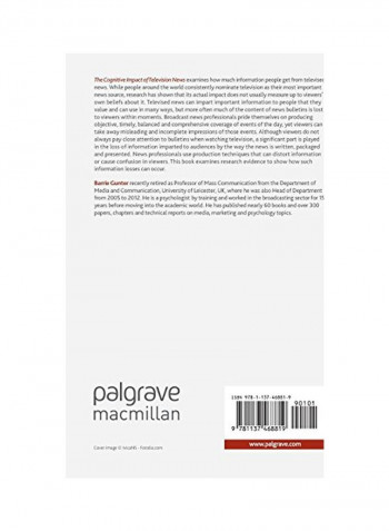The Cognitive Impact Of Television News Hardcover
