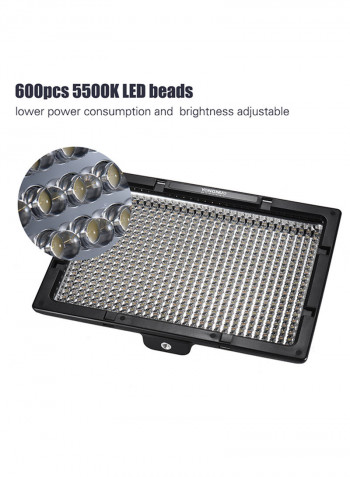 600-Piece LED Video Photography Fill Light Lamp YN600S Black