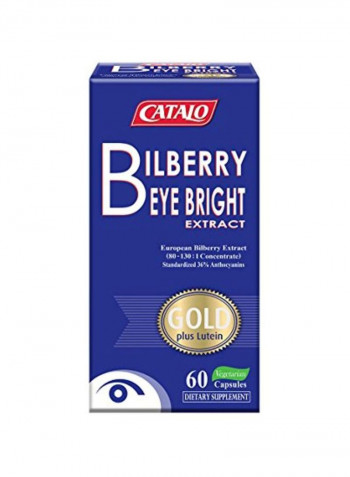 Bilberry Eye Bright Extract Dietary Supplement - 60 Capsules