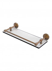 Waverly Place Tempered Gallery Rail Glass Shelf Clear/Gold 16inch